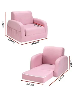 Keezi 2 Seater Lounger Armchair Sofa in Soft Pink