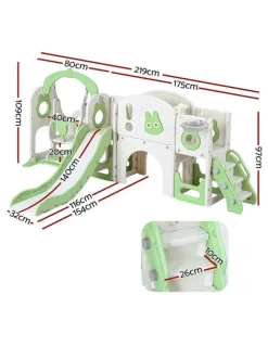 Keezi Slide Swing Set And Basketball Hoop Ring