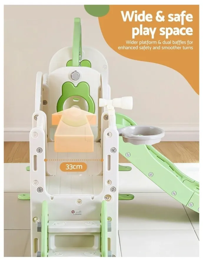 Keezi Slide Swing Set And Basketball Hoop Ring