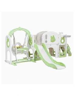 Keezi Slide Swing Set And Basketball Hoop Ring