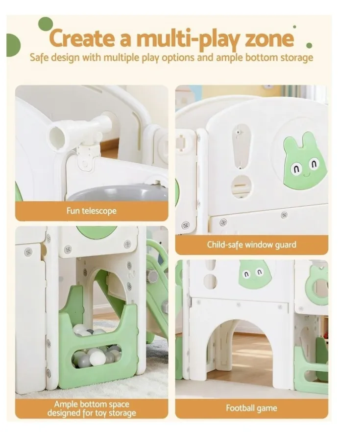Keezi Slide Swing Set And Basketball Hoop Ring