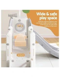 Keezi Slide Swing Set Basketball Hoop Ring Football Outdoor Toys 132cm