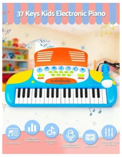 Keezi Stool Microphone 37 Keys Piano Keyboard