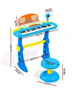 Keezi Stool Microphone 37 Keys Piano Keyboard