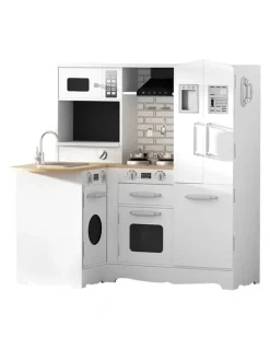 Keezi Wooden Kitchen Play Set in White