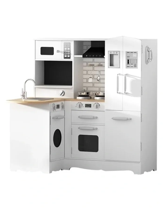 Keezi Wooden Kitchen Play Set in White
