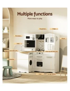 Keezi Wooden Kitchen Play Set in White