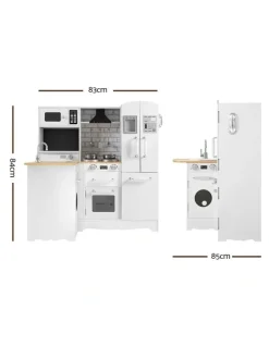 Keezi Wooden Kitchen Play Set in White