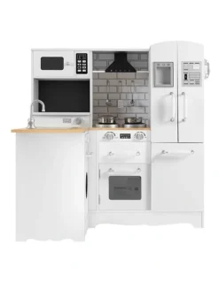 Keezi Wooden Kitchen Play Set in White