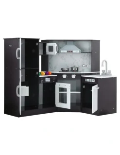 Keezi Wooden Kitchen Play Set in Black