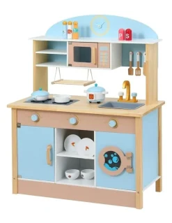 Keezi Wooden Pretend Kitchen Play Set 80cm in Blue