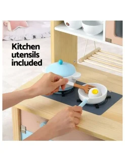 Keezi Wooden Pretend Kitchen Play Set 80cm in Blue