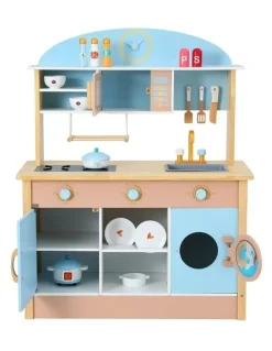 Keezi Wooden Pretend Kitchen Play Set 80cm in Blue