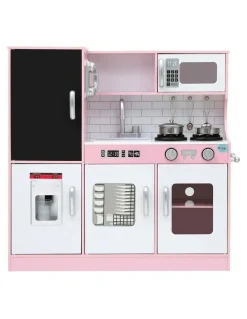 Keezi Wooden Pretend Kitchen Play Set Cooking Toys 80cm in Pink