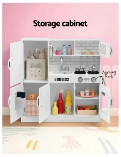 Keezi Wooden Pretend Kitchen Play Set 80cm in White