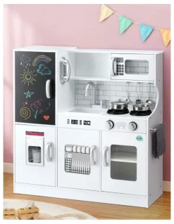 Keezi Wooden Pretend Kitchen Play Set 80cm in White