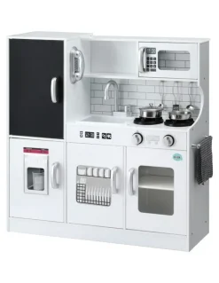Keezi Wooden Pretend Kitchen Play Set 80cm in White