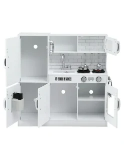 Keezi Wooden Pretend Kitchen Play Set 80cm in White
