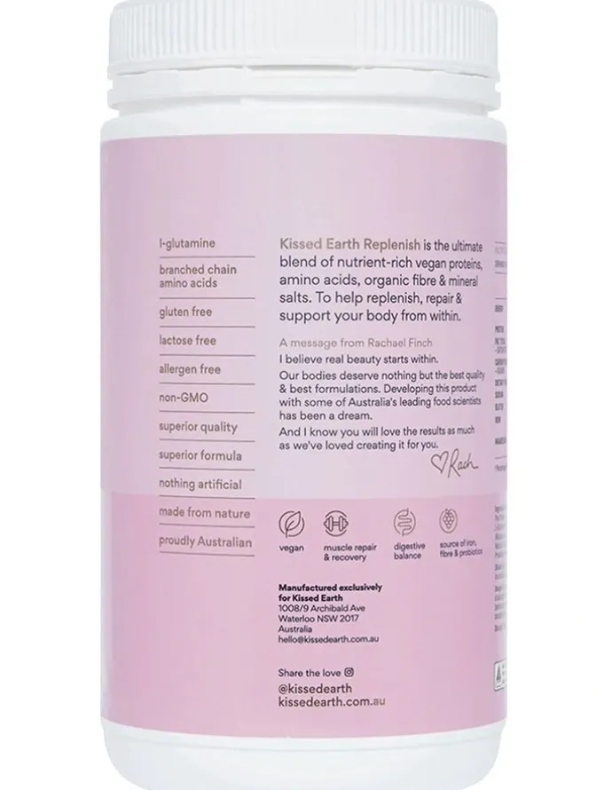 Kissed Earth Replenish Vegan Protein Vanilla 500g Supplement