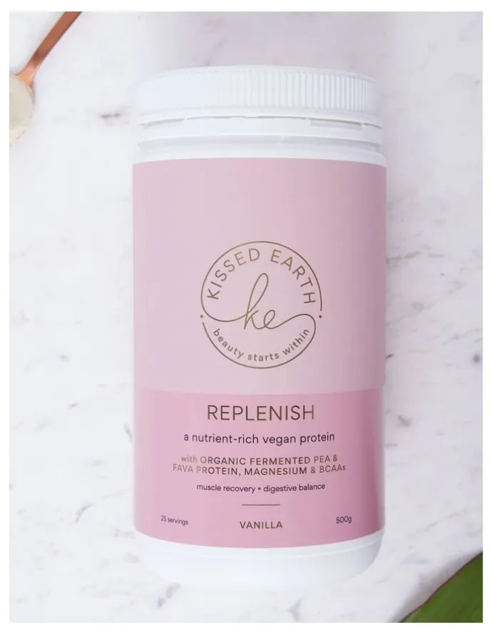 Kissed Earth Replenish Vegan Protein Vanilla 500g Supplement
