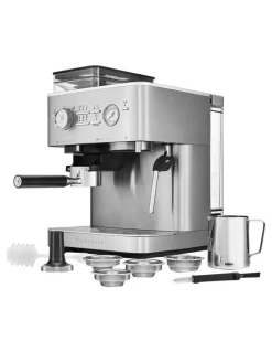 KitchenAid Semi Automatic Espresso Machine with Burr Grinder in Stainless Steel 5KES6551ASX