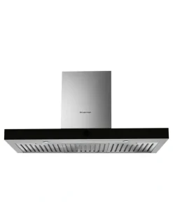 Kleenmaid Black Glass and Stainless Steel Wall Mounted Canopy Rangehood 90cm RHSCK92