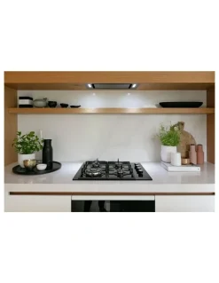Kleenmaid Burner Gas On Black Krystal Glass Cooktop with Wok Burner 60cm