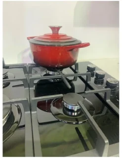 Kleenmaid Burner Gas On Black Krystal Glass Cooktop with Wok Burner 60cm