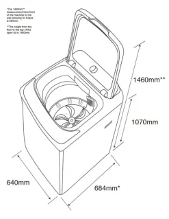 Kleenmaid Heavy Duty Top Load Washing Machine 12kg