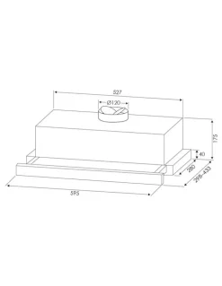 Kleenmaid Slide Out 60cm Rangehood Reversible Venting