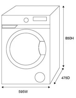 Kleenmaid Steam Assisted Front Load Washing Machine 8kg in White