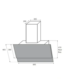 Kleenmaid Vertical Black Glass Wall mounted 90cm Rangehood RHGV90