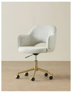 Koala Living Adrianna Dove Grey Woven Fabric Desk Chair