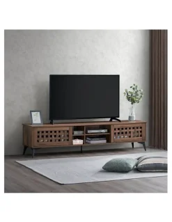 Kodu Clay Entertainment Unit TV Cabinet TV Stand 180cm 2 Doors Walnut