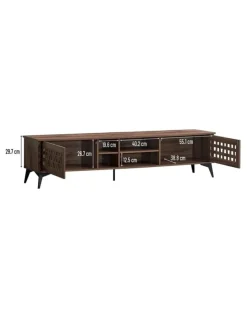 Kodu Clay Entertainment Unit TV Cabinet TV Stand 180cm 2 Doors Walnut