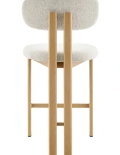 Kodu Hilda Dining Stools Pair (Set of Two) Cream and Oak
