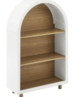 Kodu Luna Arched Bookcase Bookshelf 3 Levels Oak and White