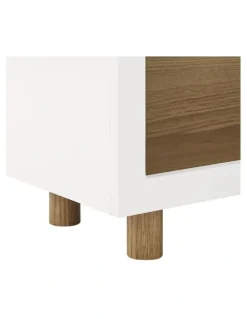 Kodu Luna Arched Bookcase Bookshelf 3 Levels Oak and White
