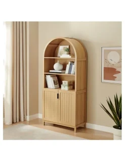 Kodu Roy Bookcase Open Storage Display 2 Doors Oak