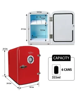 Koolatron Retro Mini Fridge With Bluetooth Speaker 4L