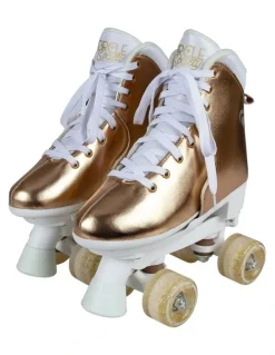 Kryptonics Circle Society Adjustable Quad Kids Roller Skates in Metallic Rose Gold