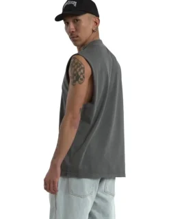 KSCY Obelisk Relaxed Muscle Singlet in Charcoal