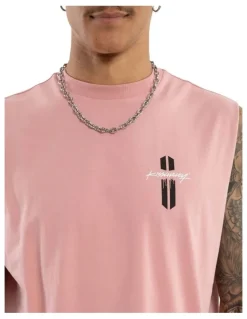 KSCY Pillar Relaxed Muscle Tee in Pink