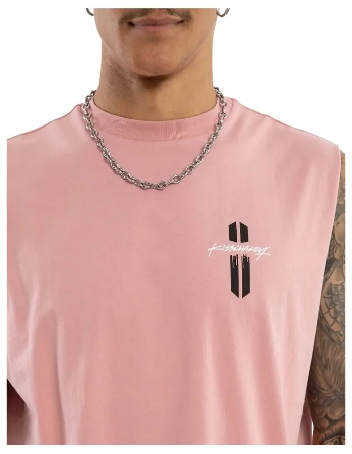 KSCY Pillar Relaxed Muscle Tee in Pink