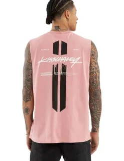 KSCY Pillar Relaxed Muscle Tee in Pink