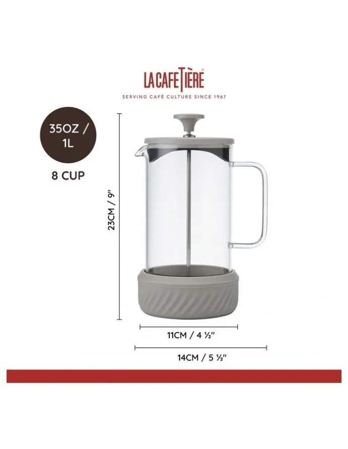 La Cafetiere Glass 8 Cup 1L in Beige