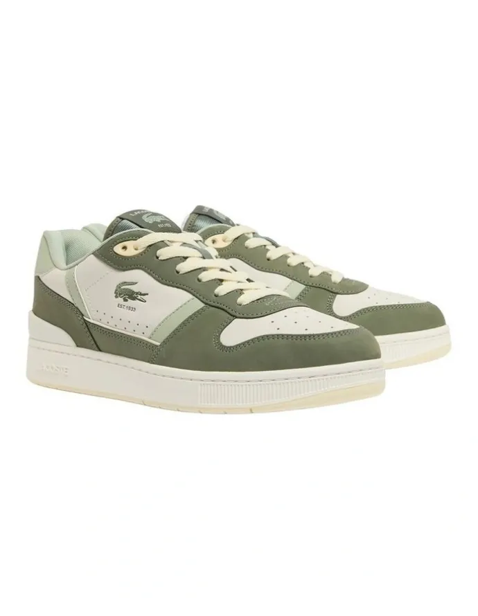 Lacoste T-Clip Sneaker in Khaki and Light Khaki