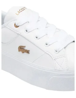 Lacoste Ziane Platform Leather Sneaker in White