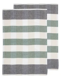 Ladelle Bailie Terry Kitchen Towel 2 Pack in Charcoal