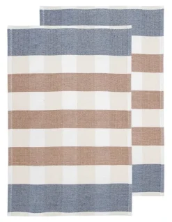 Ladelle Bailie Terry Kitchen Towel 2 Pack in Terracotta